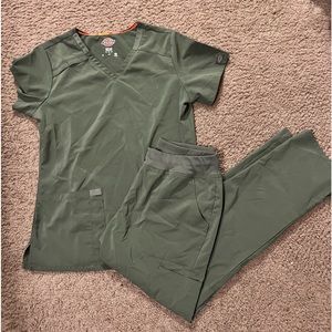 Olive Green Dickies Workwear Scrubs Medium
